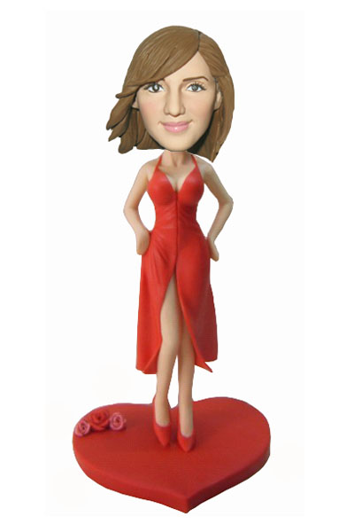 Sexy Woman in Slip Dress Custom Bobblehead