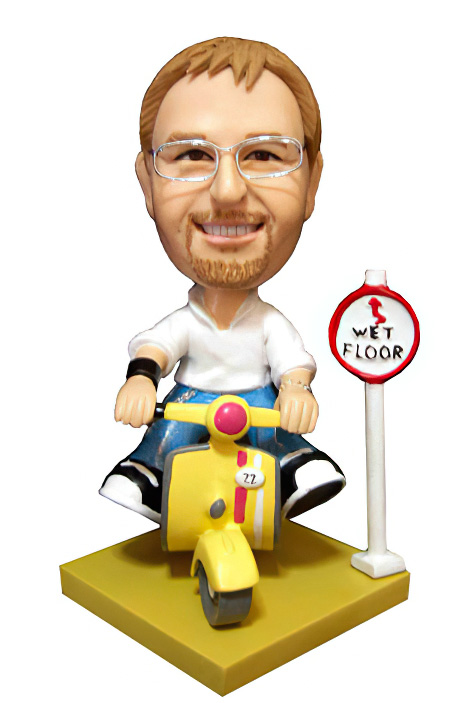 Male on Scooter Custom Bobblehead