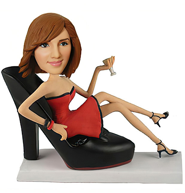 Sexy Women Sit On Shoe Bobblehead