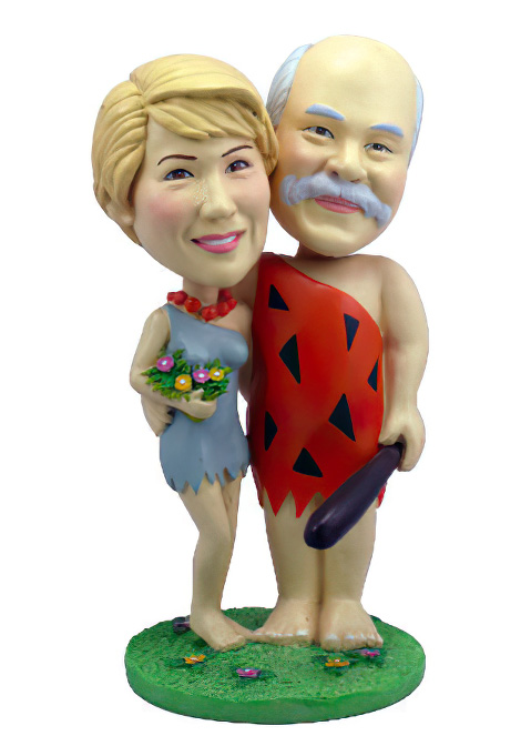 Stone Age Couple Custom Bobblehead