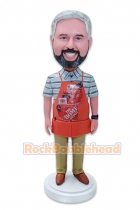 Custom Bobble Head Female Chef In The Kitchen Premium