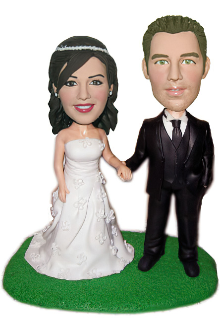 Wedding Couple Hand in Hand Bobblehead